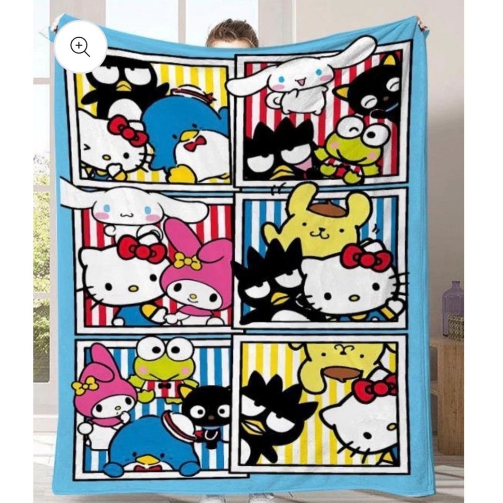 SANRIO FRIENDS Cozy Fleece Throw Blanket NEW 50" X 40"